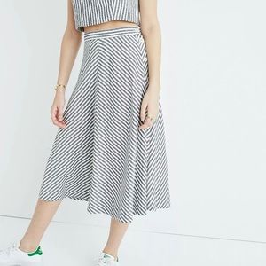 Madewell Side-button Midi Skirt in Rhoda Stripe